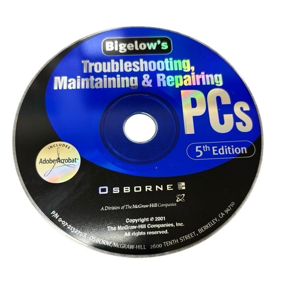Troubleshooting Maintaining & Repairing PC’s 5th  Edition Disc Only
